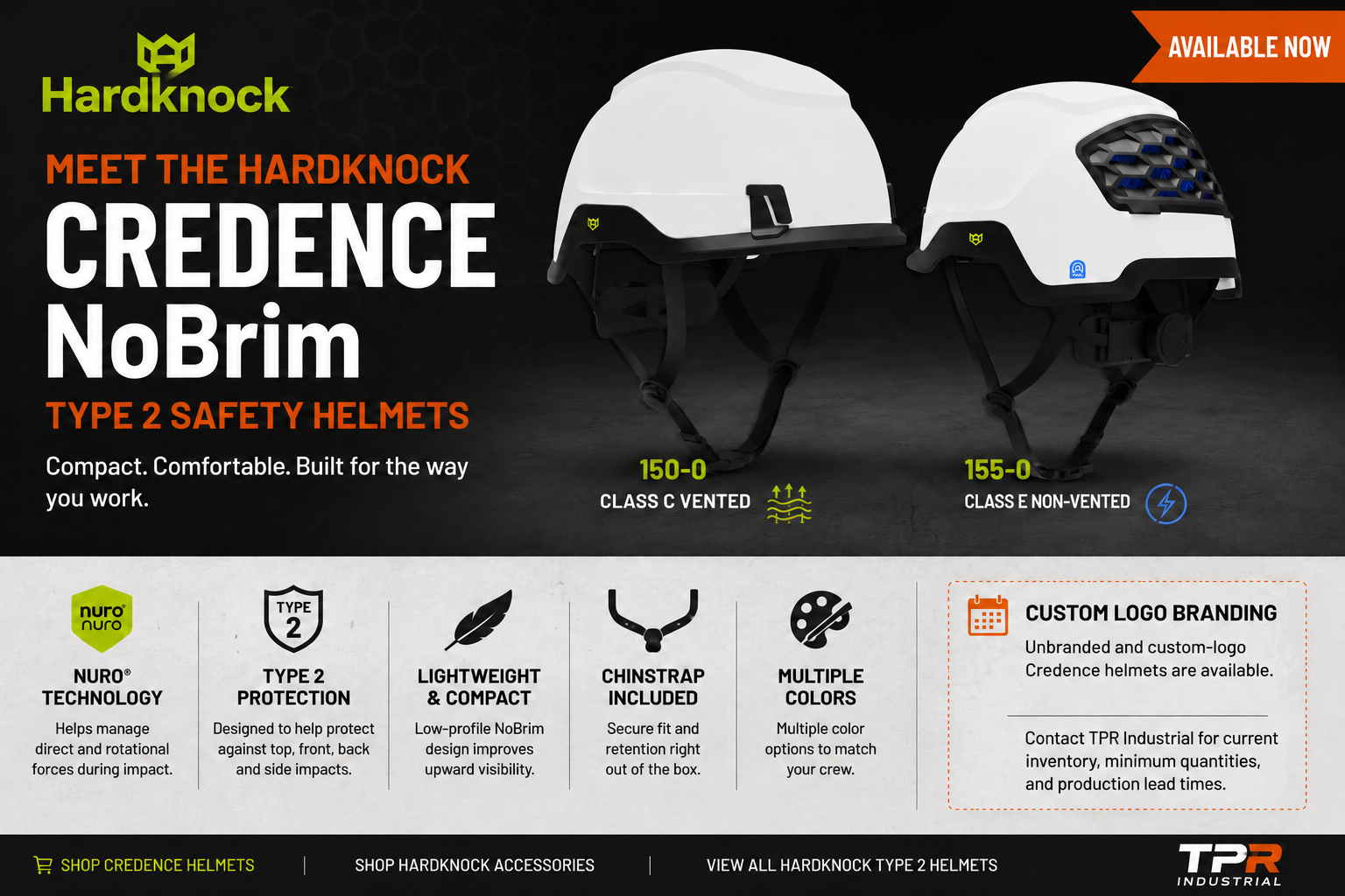Hardknock Credence NoBrim Type 2 Helmets | TPR